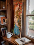 Ręcznie malowany obraz na drewnie – Anioł