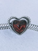 Charm's modułowy koralik  s925 serce czerwone 