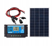 Zestaw Solarny ładowanie akumulatora 12V Panel 100W mocny panel na działkę
