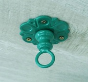 Wieszak Hak Uchwyt sufitowy kuty na doniczkę - Zielony RAL 6000 (W37)