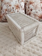 Polska Wiklina duży biały kosz koszyk wiklinowy 34,5 x 19 x 21