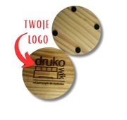Podstawka pod kubek z Twoim LOGO, lakierowana wodoodporna, średnica 10cm
