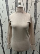 Nowy sweter damski gładki golf beżowy kremowy r.XL 42