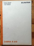 Radio UNITRA Sabina R610 Instrukcja serwisowa Katalog zespołów