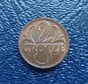moneta 2 grosze 1937 piękny połysk