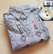 Cudna pasiasta koszula z haftem retro/vintage XL