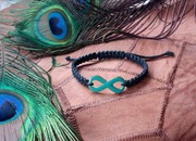 Branzoletka sznurkowa znak nieskończoności Turkus