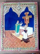 Msza franciszkańska styl gotycki oryginalny obraz
