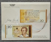 Folder do banknotu 20 złotych JULIUSZ SŁOWACKI