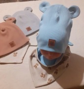 Czapka z uszami I chusta handmade 