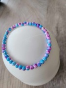 Bransoletka turkus róż niebieski biały