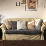 Skórzany wypoczek - kanapa i dwa fotele