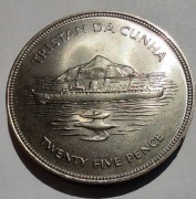 TRISTAN DA CUNHA 25 Pence 1977 ŁADNA