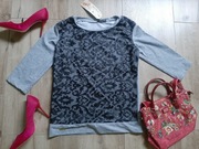 Bluzka By o la la !- nowa z metką, rozm.M, skórzany haft na tiulu