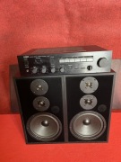 Zestaw stereo kolumny Canton Fonum 400 wzmacniacz Yamaha A-500 czarne 