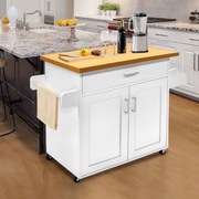 Wózek kuchenny z blatem roboczym 115x36x90 cm biały 