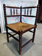 Krzesło narożne kątne z ratanem