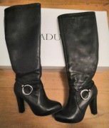 Kozaki czarne na obcasie Badura