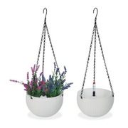Nowy Zestaw Wisząca Doniczka Samonawadniająca 2 szt. Doniczki Białe