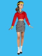 Lalka Barbie - Komplet w kratkę