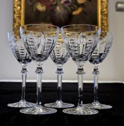 Kryształowe kieliszki do wina  5 szt kryształy PRL 