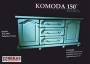 Łazienka KOMODA Biała Londyn + Lustro Blat Dąb Naturalny Producent BEKAS 