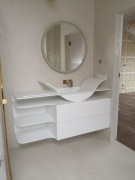 Blaty Łazienko na wymiar , umywalki Corian Krion