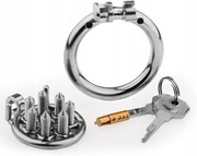 Płaski Stalowy pas cnoty, wkręcane kolce cbt Chastity Flat Cage oring 45mm 