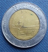 Moneta Włochy 500 lirów 1988