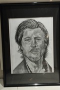 Brad Pitt - rysunek ołówkiem 36x48 w ramie 
