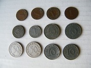 niemcy monety z okresu III Rzeszy ZESTAW 12 szt.