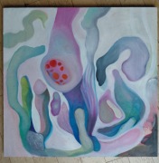 Fauna, olej na płótnie, abstrakcja 90/90 cm