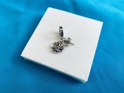 nowa wysadzana cyrkoniami zawieszka charm bead lilia wodna ważka srebro 925