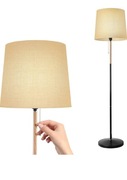 Lampa stojąca podłogowa lniana abażur 170cm