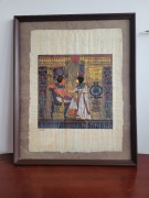 Obraz oryginalny papirus egipski oprawiony w ramę 2 postacie 51 x 41.5 cm
