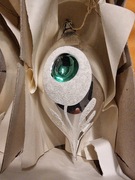 Vintage-Kolekcj.Bombka Sopel-lata 60-te,ręcznie dmuchane i zdobione szkło