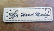 Metka torebka handmade ekoskóra szara motyl