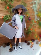 Kurtka, kapelusz oraz pojemna torba dla lalek 