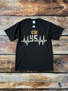 Port & Company czarny T-shirt męski z nadrukiem rozmiar L nowy bawełna