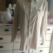 Męska koszula drobny sztruks jasny beż Code Jaens M L pachy 118 cm