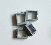 35 Klocek - okna małe rama+szyba szare 8 szt.