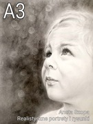 Portret ze zdjęcia  A3, 1 osoba, ołówkiem