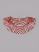 Krywulka łemkowska kolia ażurowa z koralików, kolor herbacianej róży