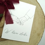 Kartka ślubna minimalistyczna 