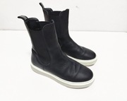 Botki Sztyblety Skórzane Wsuwane Czarne Tamaris |R. 40