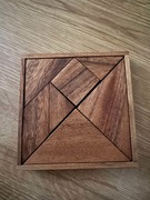 Drewniane puzzle Tangram - Świetny stan