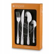 OMPLET zestaw SZTUĆCÓW Amazon 6 osób 24 elementy STAL NIERDZEWNA Tadar
