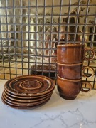 Filiżanki PRL, serwis kawowy Cadmium and lead free ceramika Pruszków