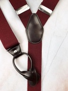 NOWE szelki na guziki męskie bordowe czerwone do spodni vintage retro