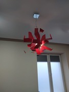 Lampa wisząca metalowa czerwona